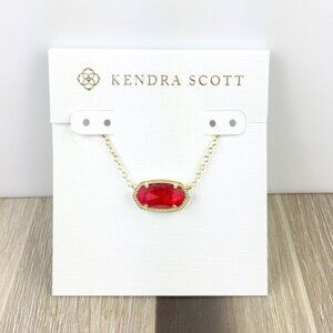 Kendra Scott Elisa Ruby red gold necklace July